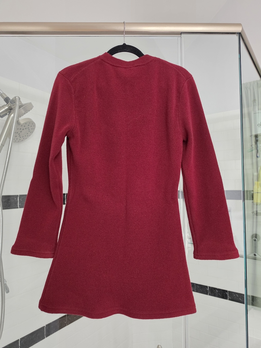 Reformation Bianca Regenerative Wool Sweater Dress In Chianti - Picture 8 of 12